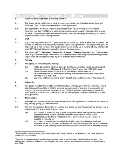 Offer Terms and Conditions .